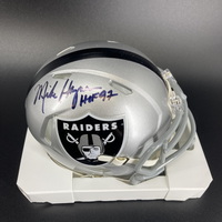 HOF - Raiders Mike Haynes Signed Mini Helmet with ""HOF 97&quo...
