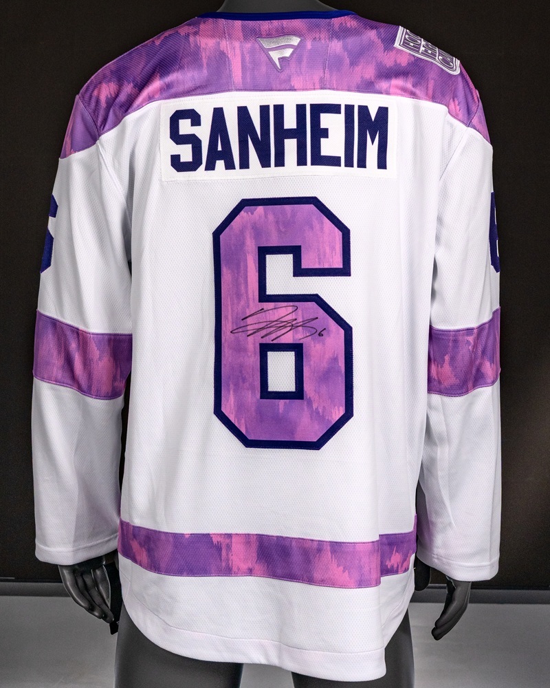 Travis Sanheim Autographed Hockey Fights Cancer Jersey - Philadelphia Flyers