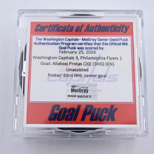 Image of Protas, Aliaksei - Washington Capitals - February 25, 2026 vs. Philadelphia Flyers (Capitals Logo)
