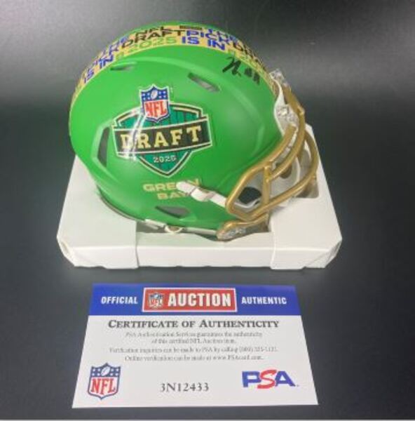 NFL - Eagles Jihaad Campbell Sigend NFL Draft Mini Helmet