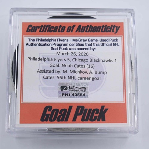 Image of Cates, Noah - Philadelphia Flyers - March 26, 2026 vs Chicago Blackhawks (Flyers Logo)