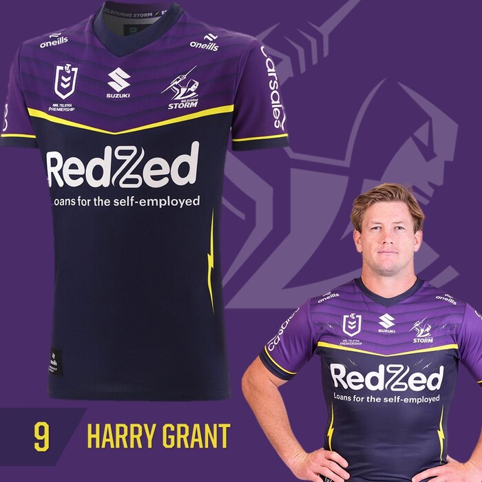 Harry Grant #9 Melbourne Storm 2025 Player-Issue Grand Final Jersey