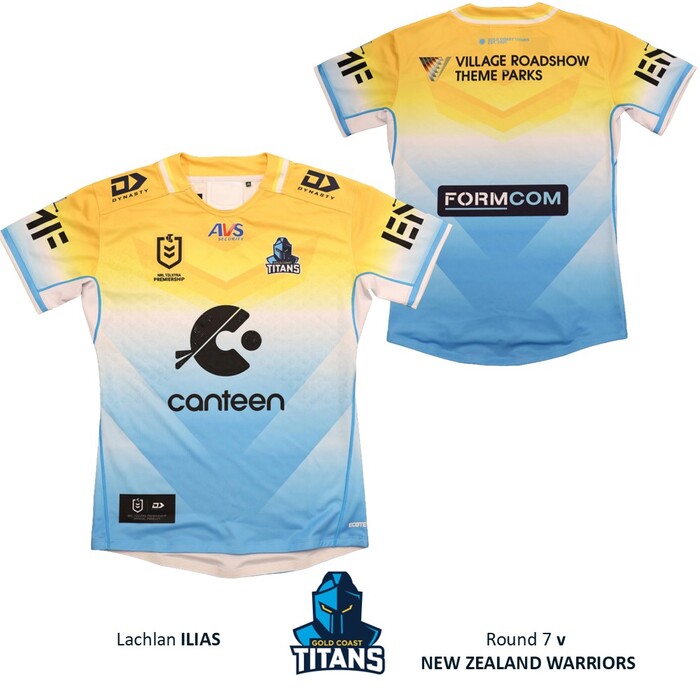 Photo of Lachlan Ilias #6 Gold Coast Titans 2026 NZ Away Jersey