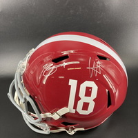 NFL - Alabama replica helmet signed by 2023 1st round picks Bryce Young,...