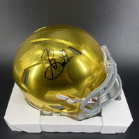 HOF - Notre Dame Tim Brown Signed Mini Helmet with HOF 15 Inscription