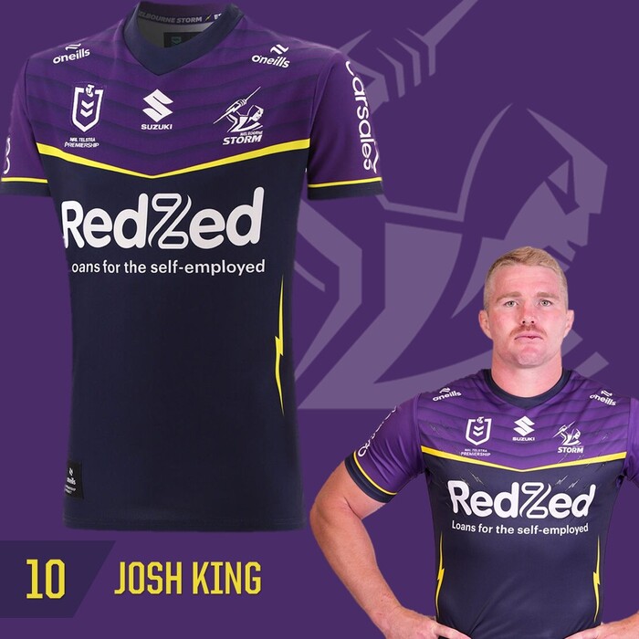 Josh King #10 Melbourne Storm 2025 Player-Issue Grand Final Jersey