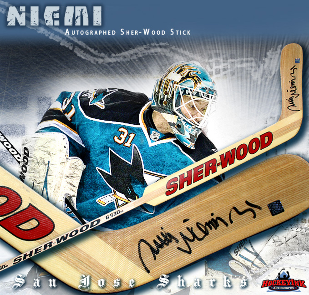 ANTTI NIEMI Signed Sher-Wood Goalie Stick - San Jose Sharks - Wood