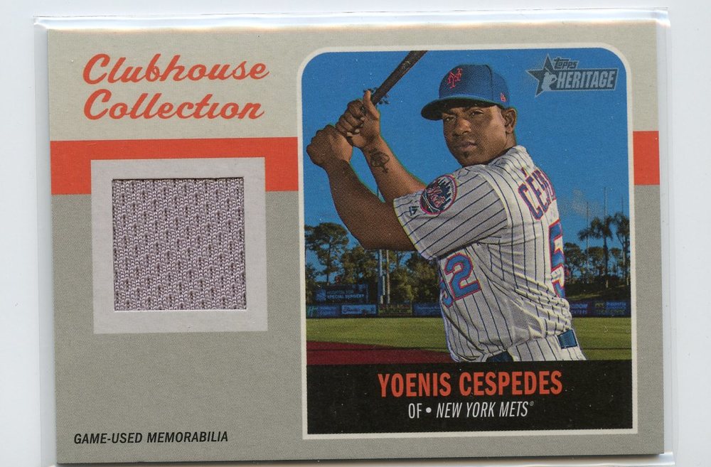 2019 Topps Heritage Clubhouse Collection Relics #CCRYC Yoenis Cespedes