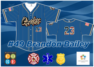 2025 First Responders Jersey Pitching Coach #49 Brandon Bailey - Size 44