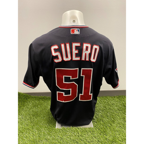 Wander Suero 2020 Game-Used World Series Champions Navy Script Jersey