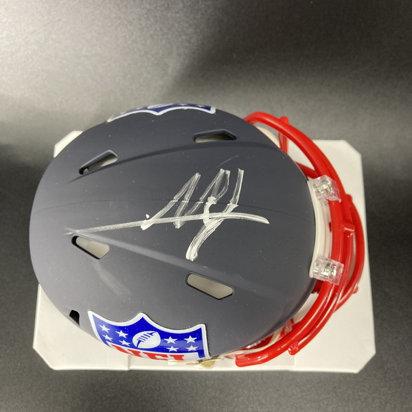 NFL - Commanders Mike Sainristil Signed Blue Shield Mini Helmet