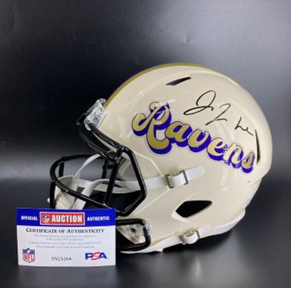 NFL - Ravens Ja'Kobi Lane Signed Replica Retro Helmet
