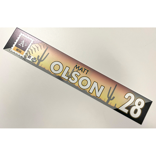 Game-Used 2021 Spring Training Locker Nameplate - Matt Olson