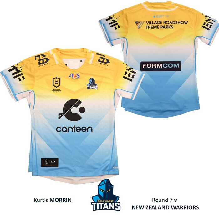 Photo of Kurtis Morrin #8 Gold Coast Titans 2026 NZ Away Jersey