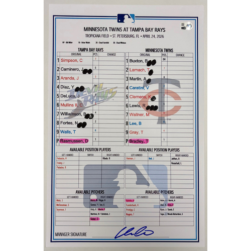 Game-Used or Autographed Line-Up Cards | MLB Auctions