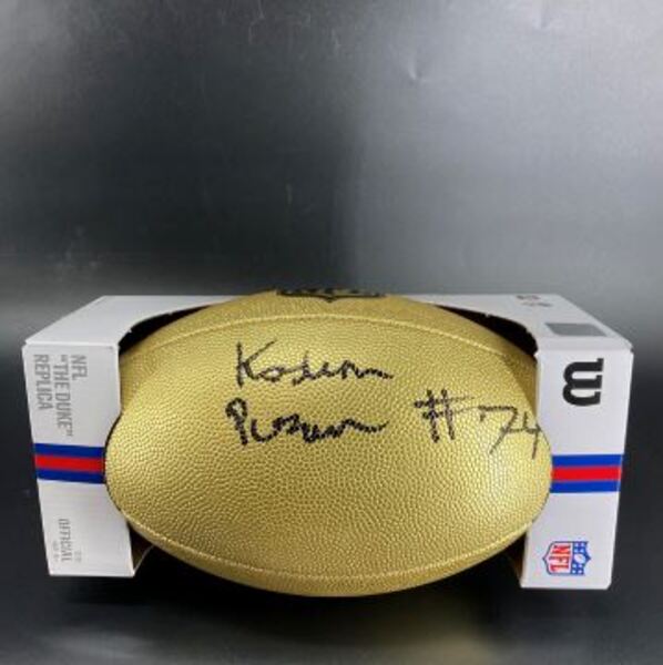 NFL - Dolphins Kadyn Proctor Signed Gold Composite Football