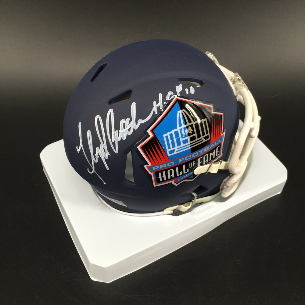 HOF Broncos Floyd Little Signed Hall of Fame Mini Helmet The