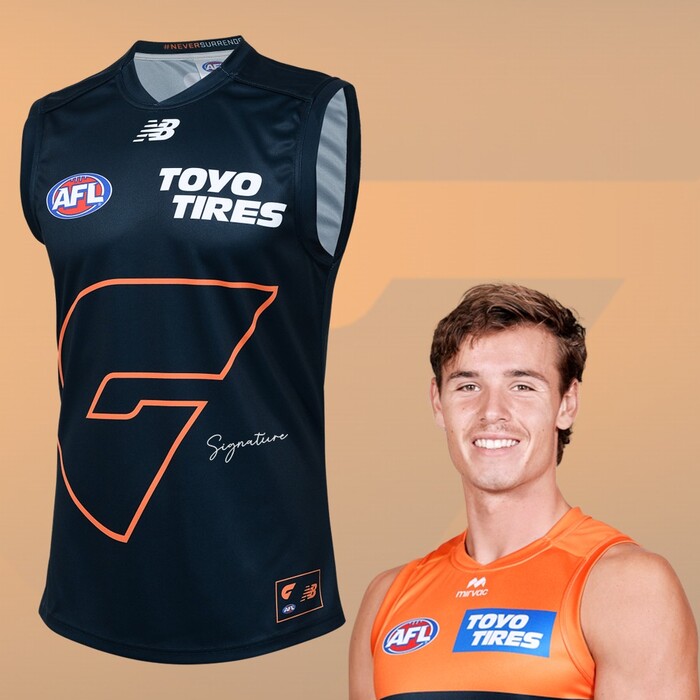 Photo of Aaron Cadman #5 GWS GIANTS 2025 Never Surrender Player Guernsey Guernsey