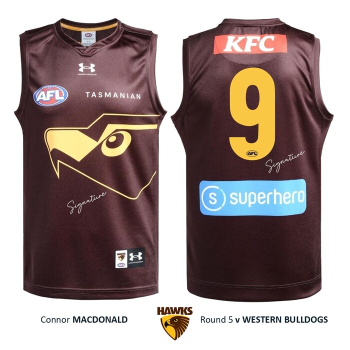 Photo of Connor Macdonald #9 Hawthorn 2026 Gather Round Guernsey