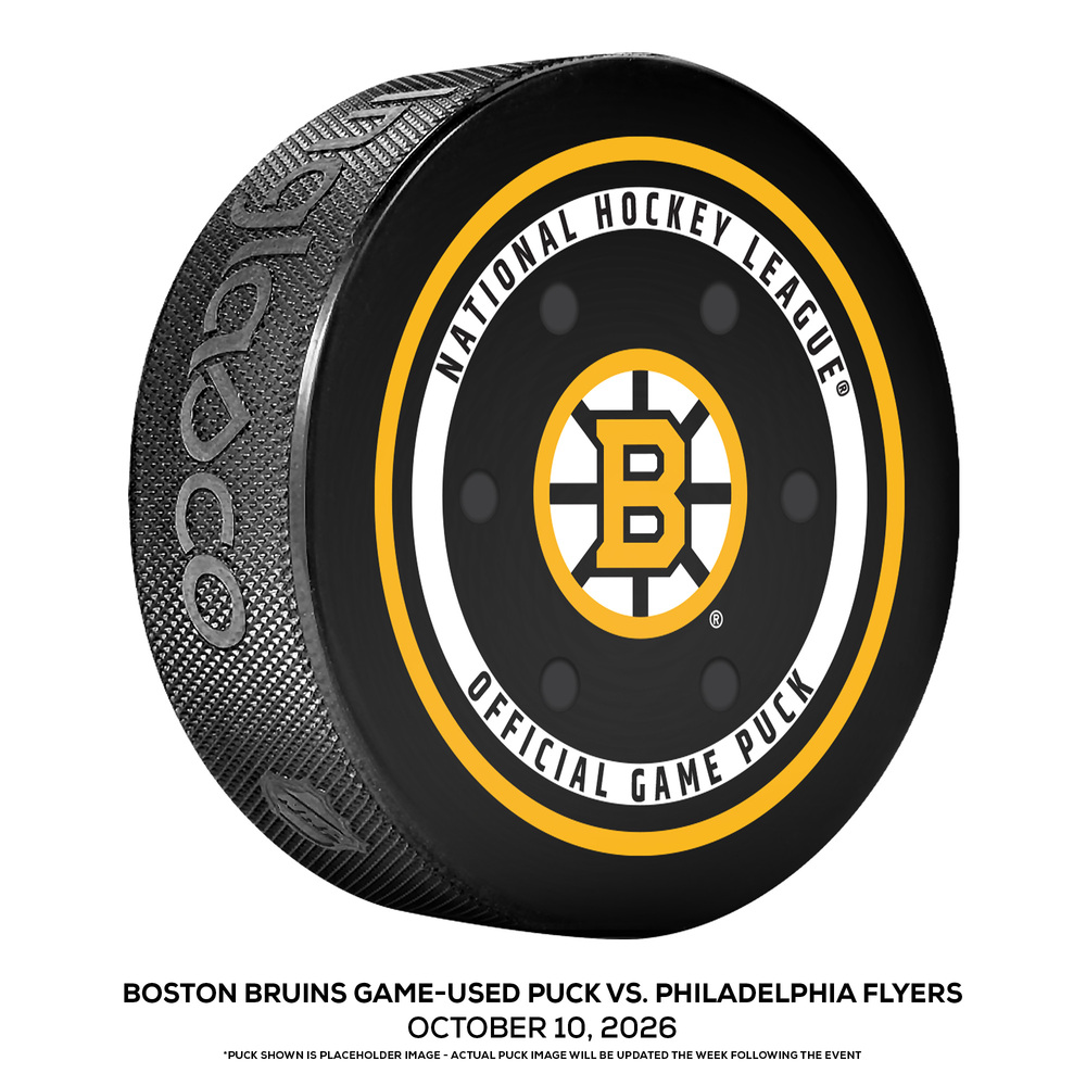 Boston Bruins Game-Used Puck vs. Philadelphia Flyers on October 10, 2026