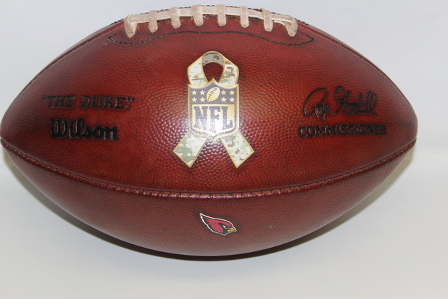 CARDINALS - STS GAME USED FOOTBALL W/ STS RIBBON LOGO (NOVEMBER 2015 ...