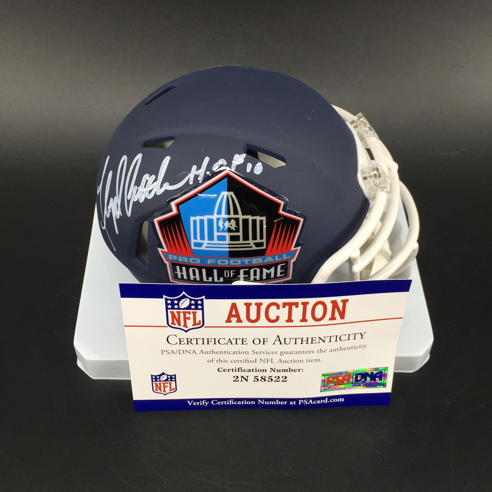 HOF Broncos Floyd Little Signed Hall of Fame Mini Helmet The