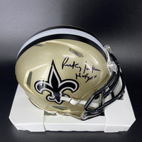 HOF - Saints Rickey Jackson Signed Mini Helmet with HOF 10 Inscription