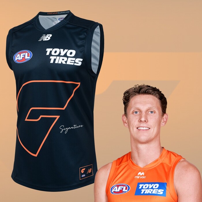 Photo of Lachie Whitfield #6 GWS GIANTS 2025 Never Surrender Player Guernsey Guernsey