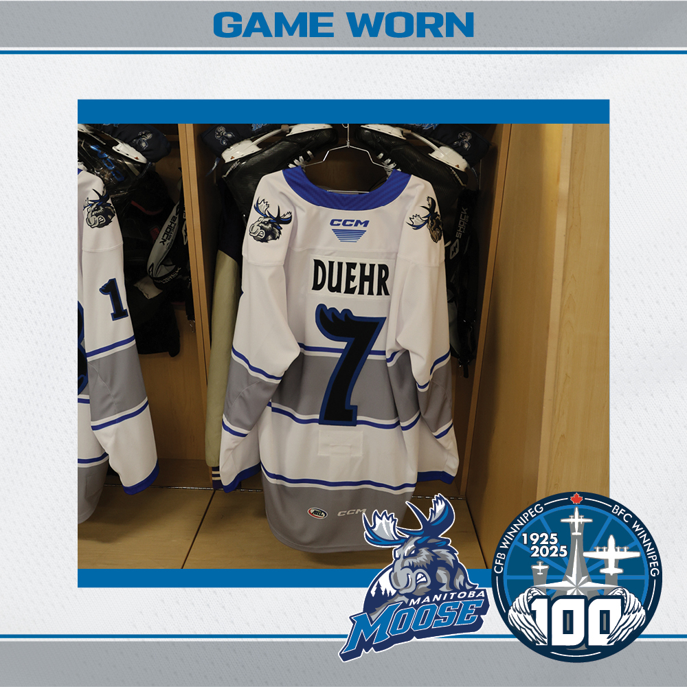 WALKER DUEHR Game Worn Manitoba Moose CFB Winnipeg 100th Anniversary Jersey