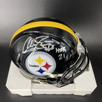 HOF - Steelers Alan Faneca Signed Mini Helmet with HOF 21 Inscription