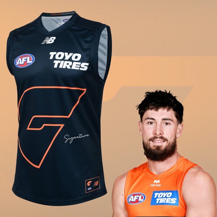 Photo of Lachie Ash #7 GWS GIANTS 2025 Never Surrender Player Guernsey Guernsey