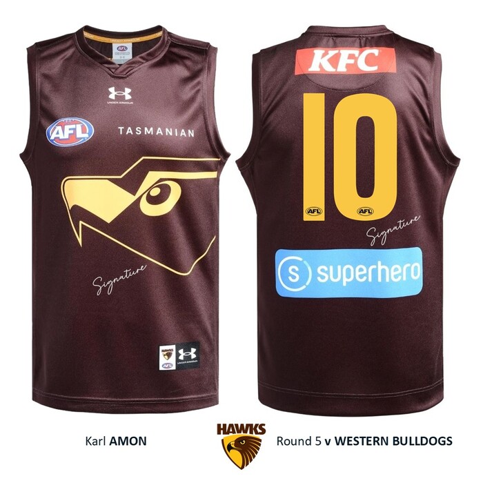 Photo of Karl Amon #10 Hawthorn 2026 Gather Round Guernsey