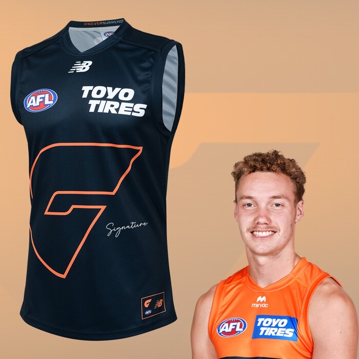 Photo of Ryan Angwin #9 GWS GIANTS 2025 Never Surrender Player Guernsey Guernsey