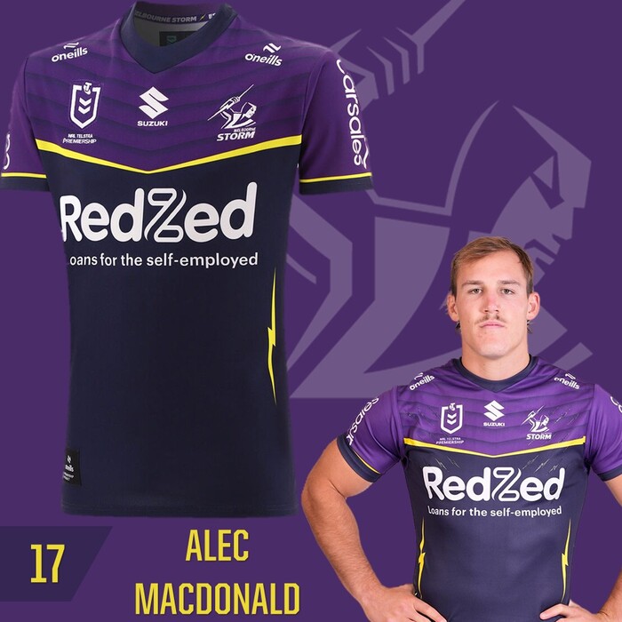 Alec MacDonald #17 Melbourne Storm 2025 Player-Issue Grand Final Jersey