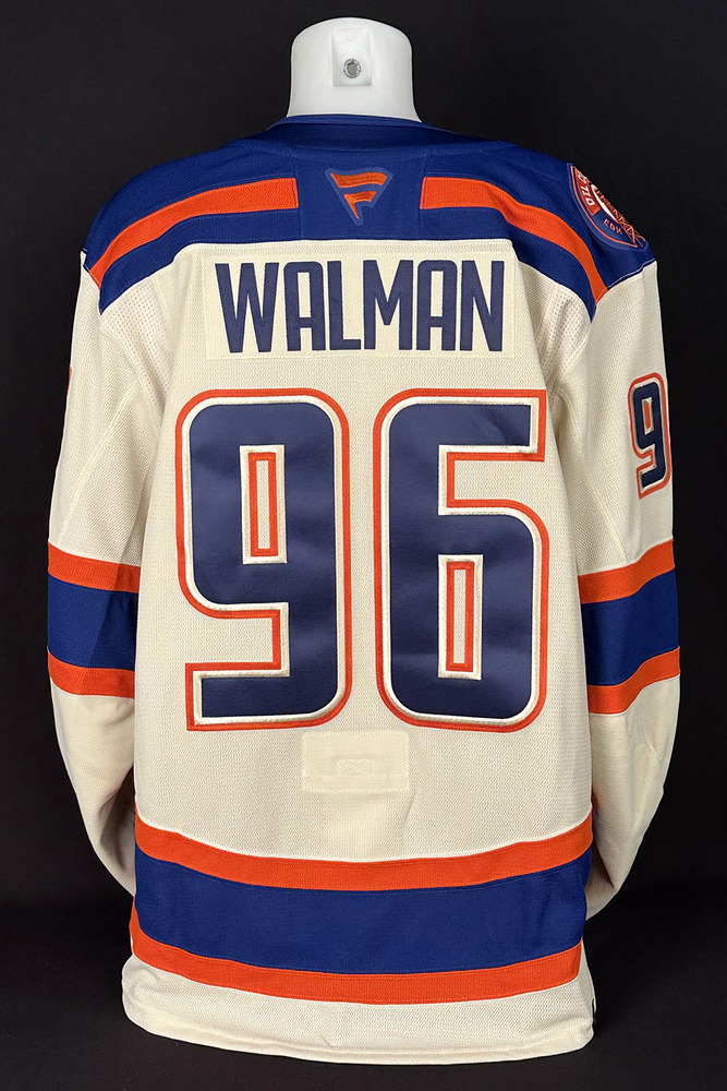 #96 Jake Walman - 2025-26 Edmonton Oilers Alternate Set #1 Game Worn Jersey - Worn For 1 Game - Oct 28th vs Utah