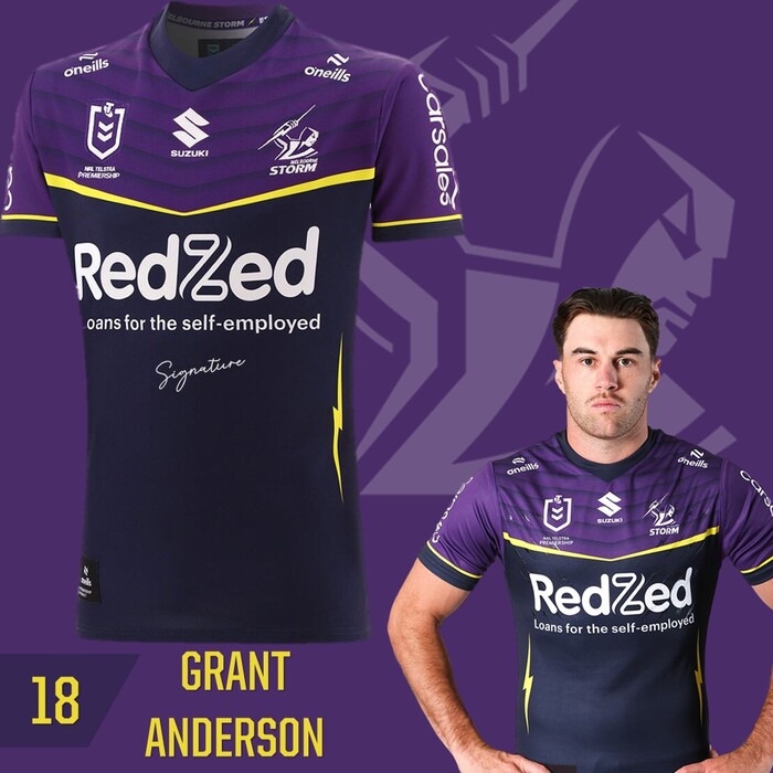 Grant Anderson #18 Melbourne Storm 2025 Player-Issue Grand Final Jersey