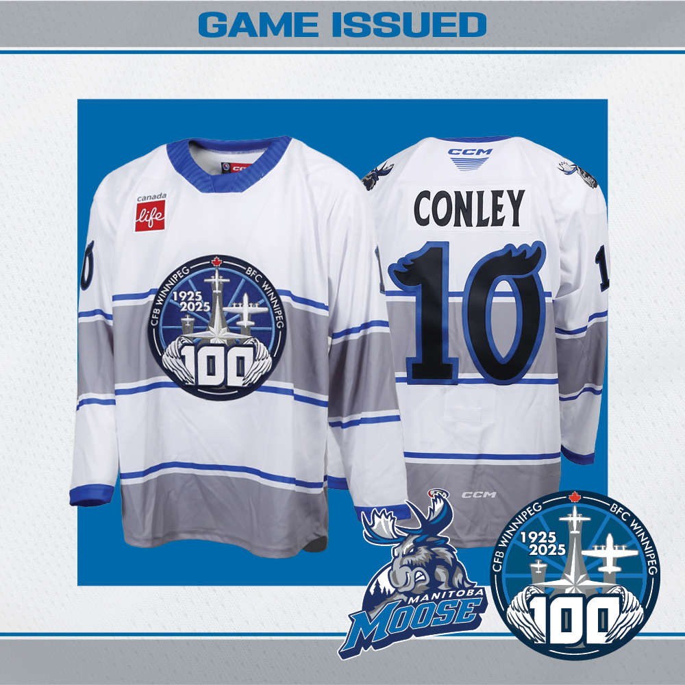 KEVIN CONLEY Game Issued Manitoba Moose CFB Winnipeg 100th Anniversary Jersey