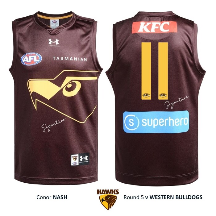 Photo of Conor Nash #11 Hawthorn 2026 Gather Round Guernsey