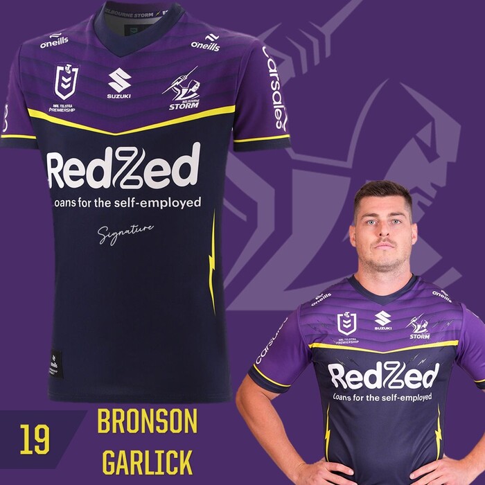 Bronson Garlick #19 Melbourne Storm 2025 Player-Issue Grand Final Jersey