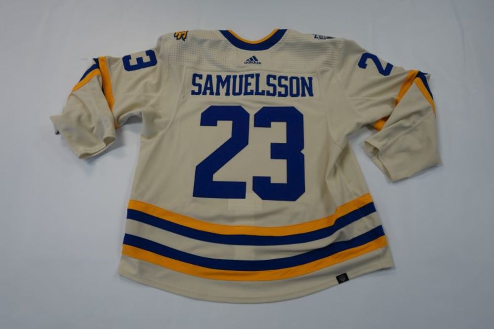 Mattias Samuelsson 2022 Buffalo Sabres Heritage Classic Jersey NHL