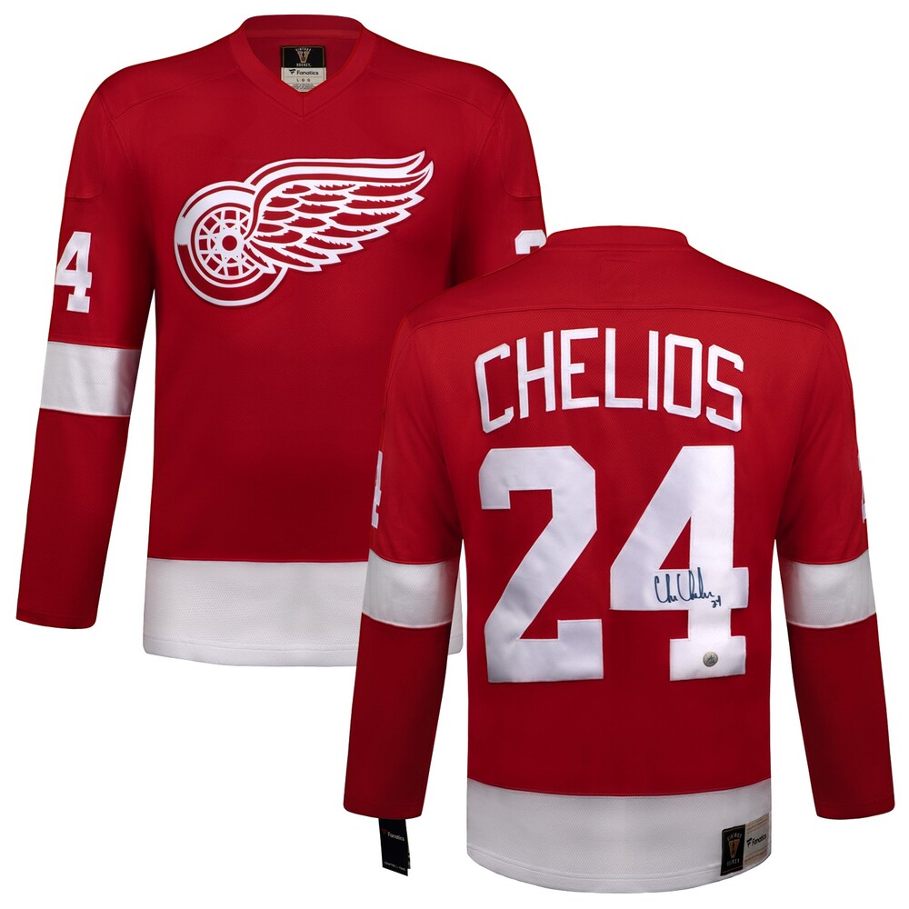 Chris Chelios Signed Detroit Red Wings Throwback Breakaway Jersey