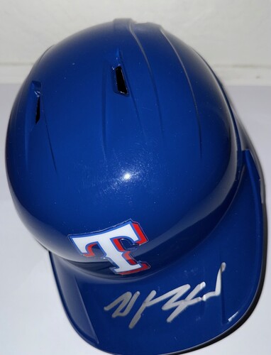 Wyatt Langford Autographed Rangers Helmet | MLB Auctions