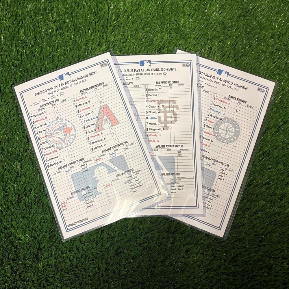 Replica Lineup Card The official auction site of Jays Auctions | Toronto Blue Jays Auctions