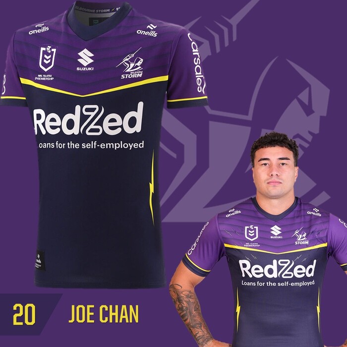 Joe Chan #20 Melbourne Storm 2025 Player-Issue Grand Final Jersey