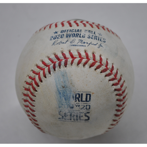 Game-Used Baseball - 2020 World Series - Tampa Bay Rays vs. Los Angeles Dodgers - Game 6 - Pitcher: Julio Urias, Batter: Manuel Margot (Foul) - Top 9