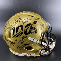 NFL - Multi Signed Gold 100th Season Authentic Speed Helmet With Over 25...