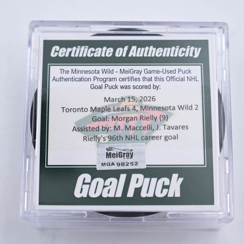 Image of Rielly, Morgan - Toronto Maple Leafs - March 15, 2026 at Minnesota Wild (Wild's 25th Anniversary Logo)
