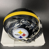 HOF - Steelers Lynn Swann Signed Mini Helmet with HOF 01 Inscription