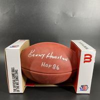 HOF - Oilers Ken Houston Signed Authentic Football with HOF 86 Inscription