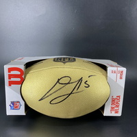 NFL - Vikings Dallas Turner Signed Gold Composite Football